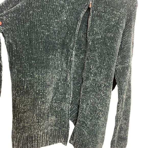 New Marled Reunited Cowl Turtleneck Evergreen Chenille Knit Sweater Green - Picture 12 of 15